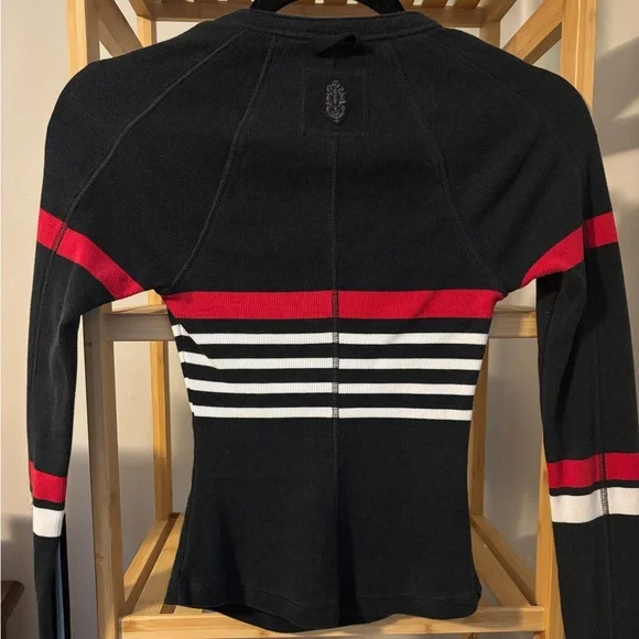 Fp movement black striped Henley Top - Picture 6 of 7